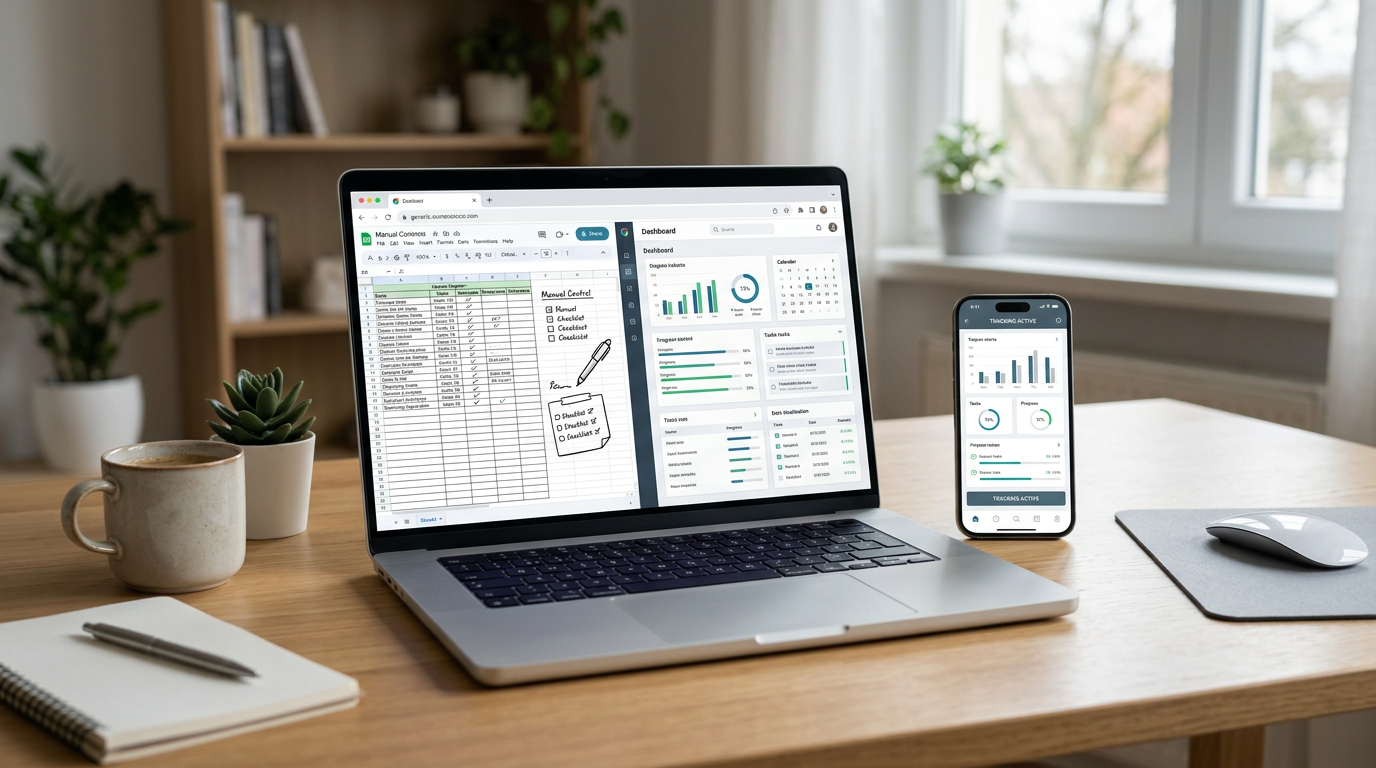 Genel bir tarayıcı penceresi açık dizüstü bilgisayar ve yanında bir akıllı telef...
