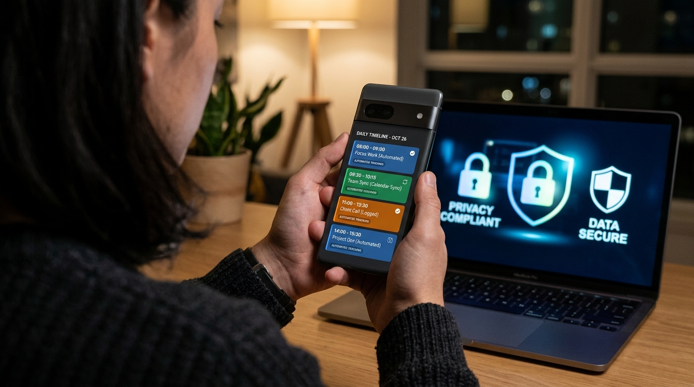 一个人持手机查看活动时间线的特写过肩视角