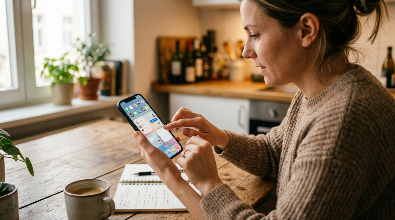 Реалистичный крупный план человека, который организует личное и рабочее общение ...