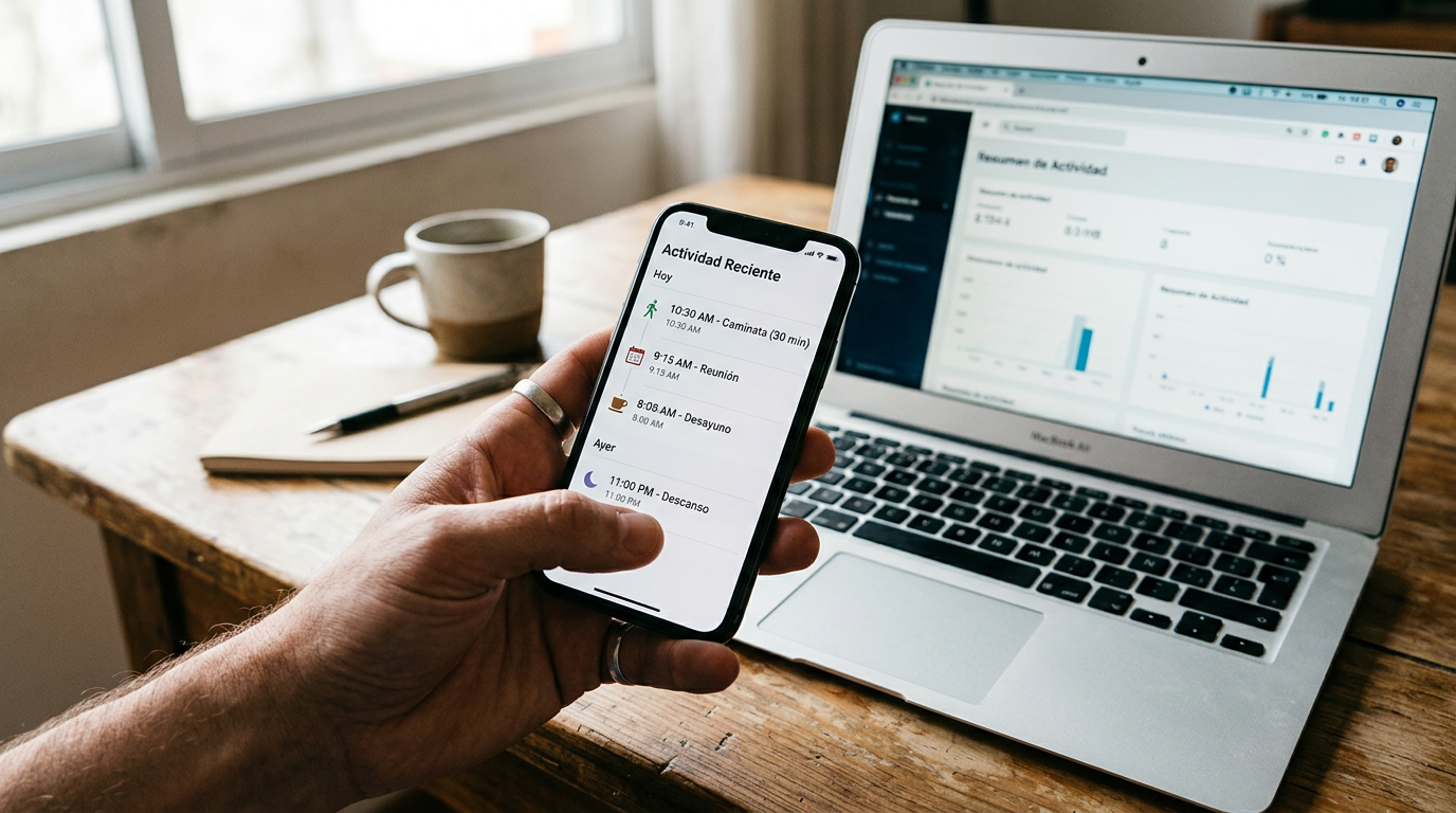 Un primer plano realista de una mano sosteniendo un smartphone que muestra una i...