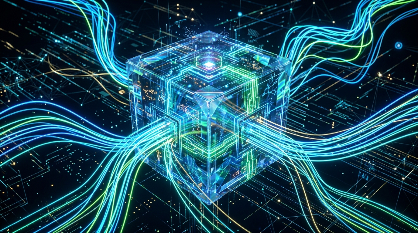 Una rappresentazione astratta visivamente accattivante del routing dei dati digitali...