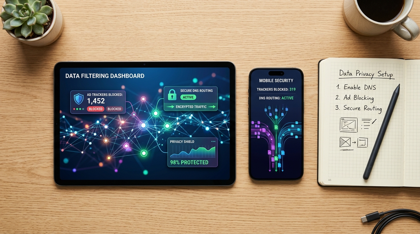 A tablet and smartphone on a desk