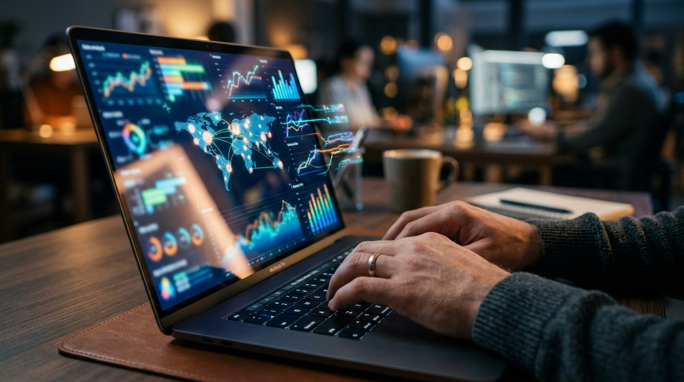 צילום תקריב מפורט של ידי מפתח מקלידות על מקלדת של מחשב נייד