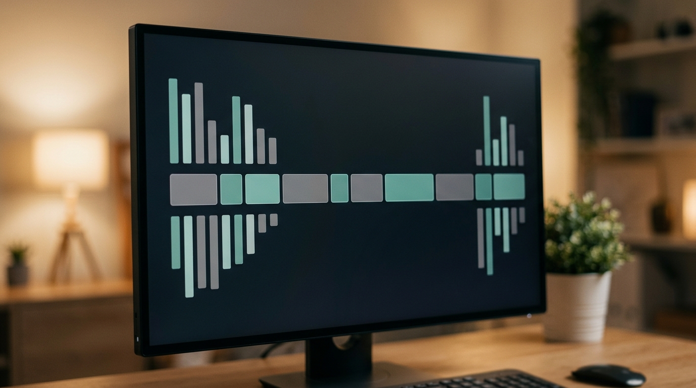 Närbild av en minimalistisk digital instrumentpanel på en datorskärm...