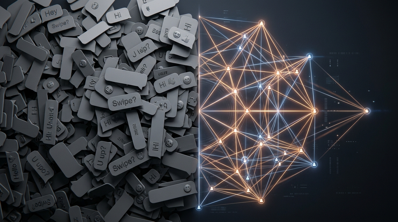 Un rendu 3D conceptuel haut de gamme montrant le contraste entre le chaos et l'ordre...