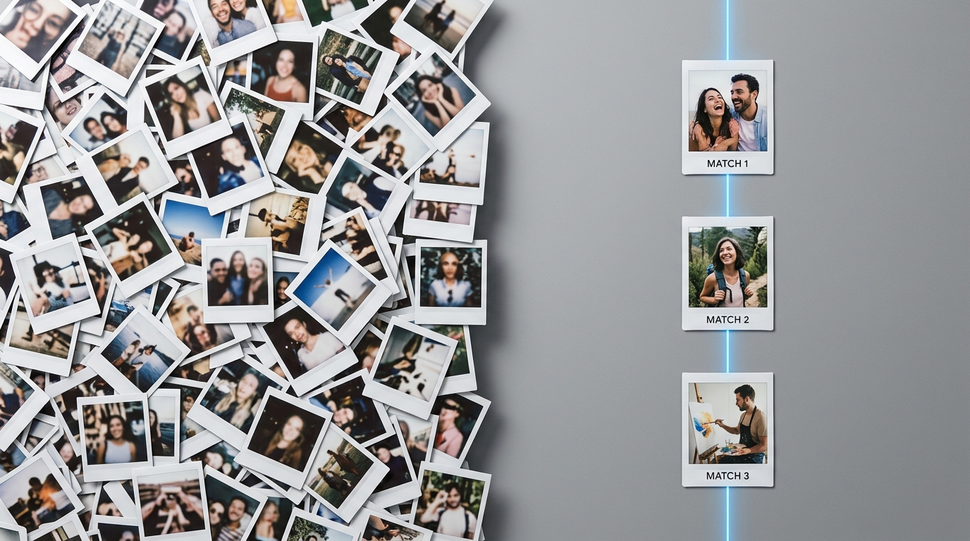 미묘한 그림자로 나뉘어 서로 다른 두 면을 보여주는 스타일리시한 평면 촬영...