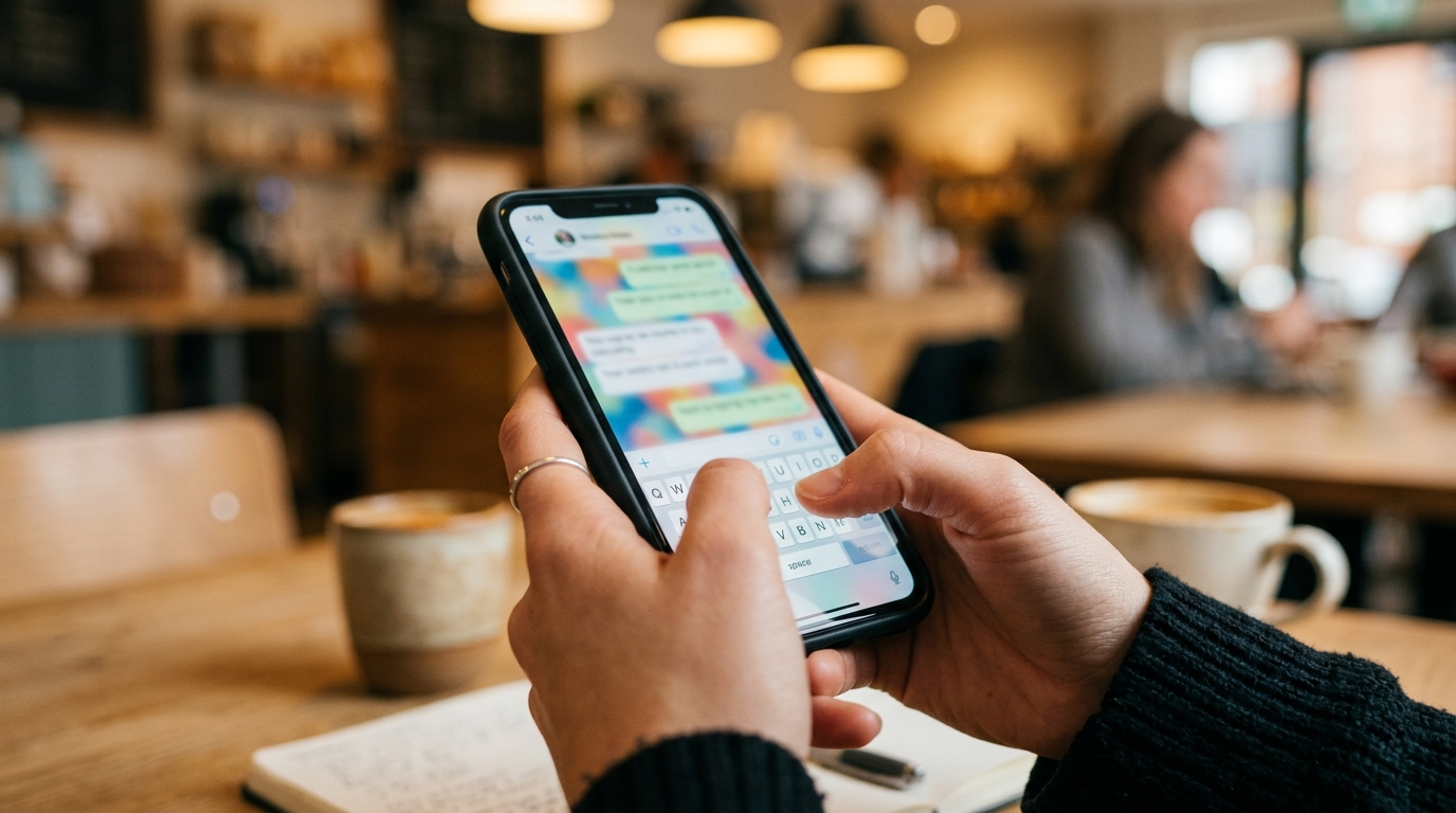 A person using a smartphone for social connection