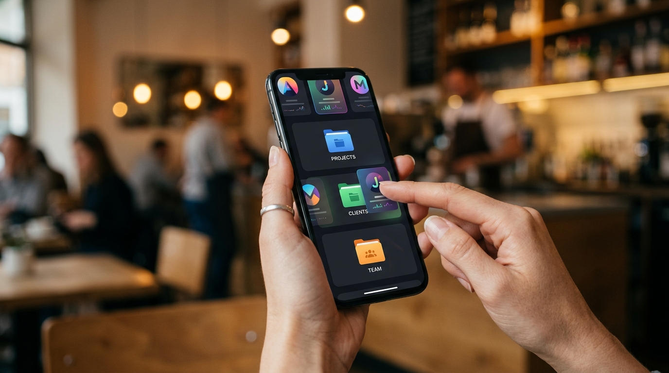 Un primo piano delle mani di una persona che tiene uno smartphone moderno in modalità ritratto...