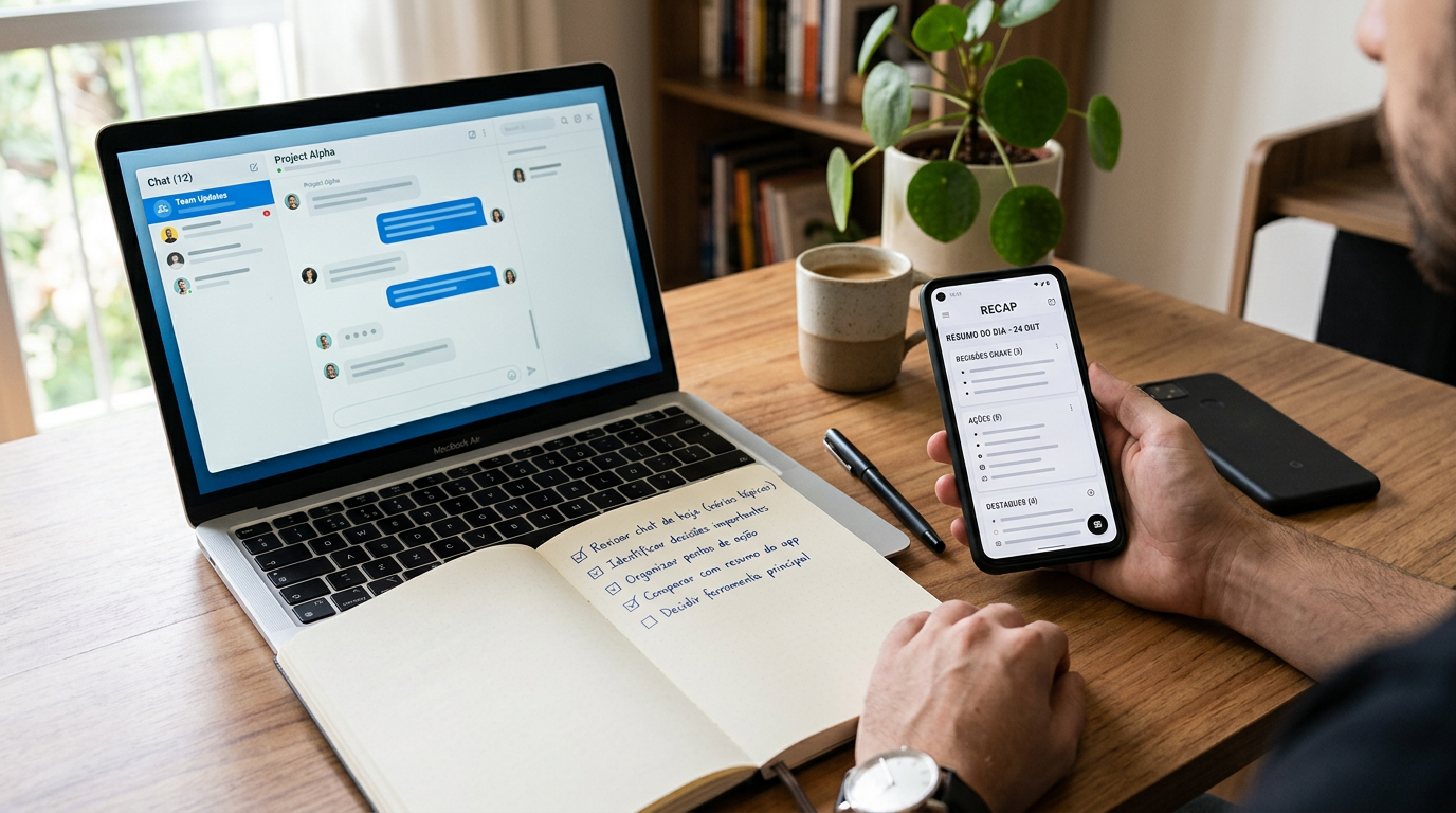 Espaço de trabalho realista mostrando um momento de comparação: um laptop com ja...