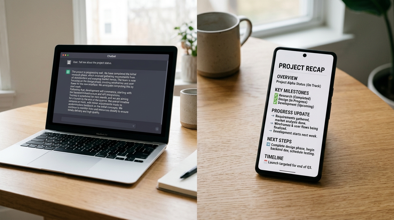 A realistic comparison scene with two side-by-side workflows: on one side a gene...