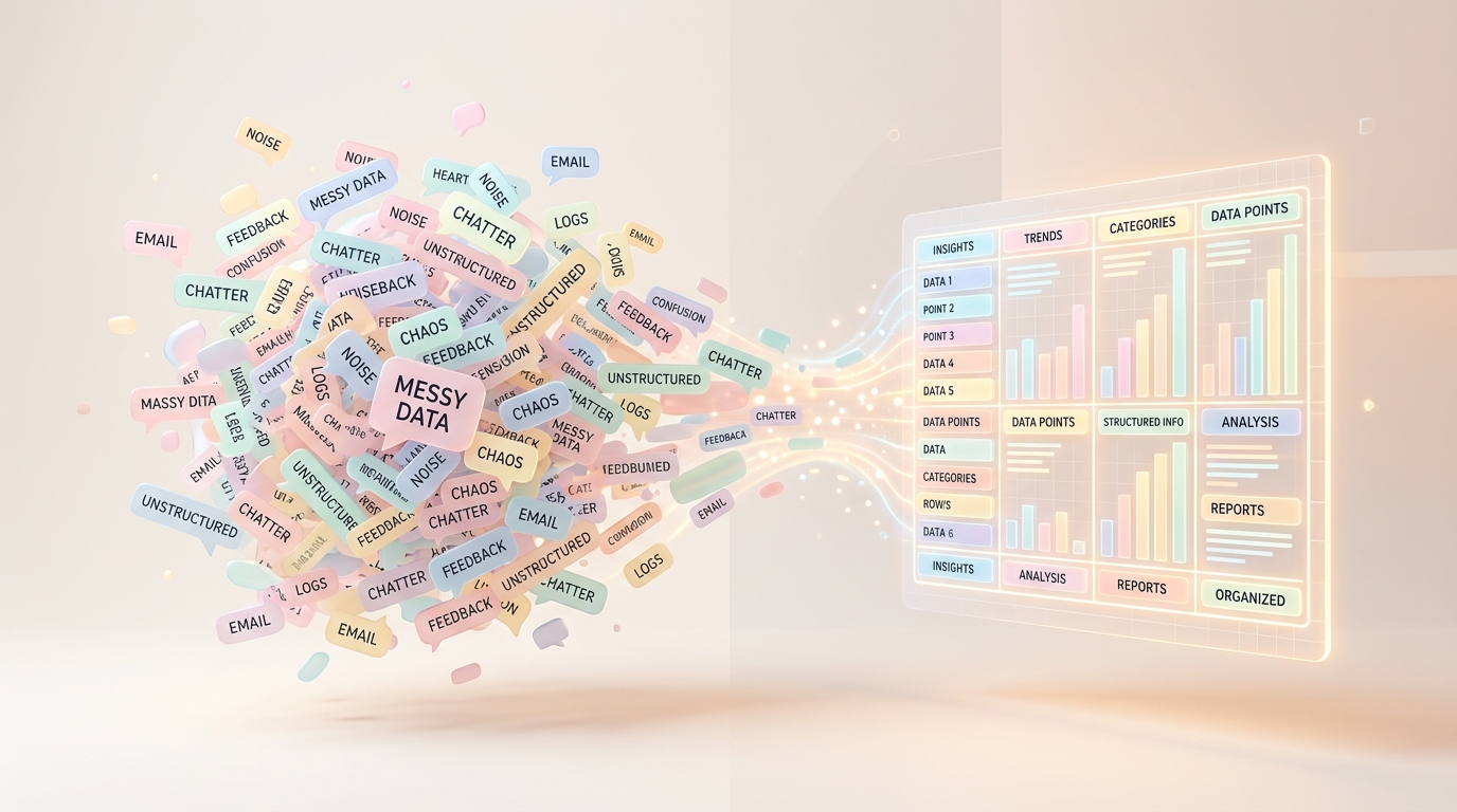Ilustrasi 3D abstrak yang bergaya menunjukkan gelembung teks yang kacau dan berantakan...