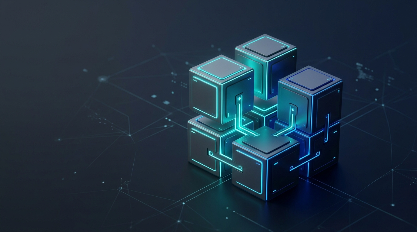 ייצוג מינימליסטי של מדרגיות תוכנה המציג צמתי ענן מקושרים.