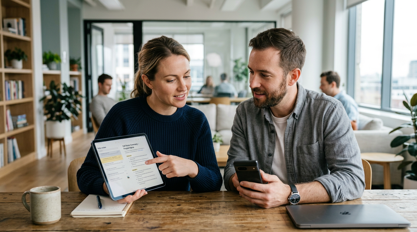 Realistische Szene eines kleinen Teams mit zwei Personen, die während einer lock...