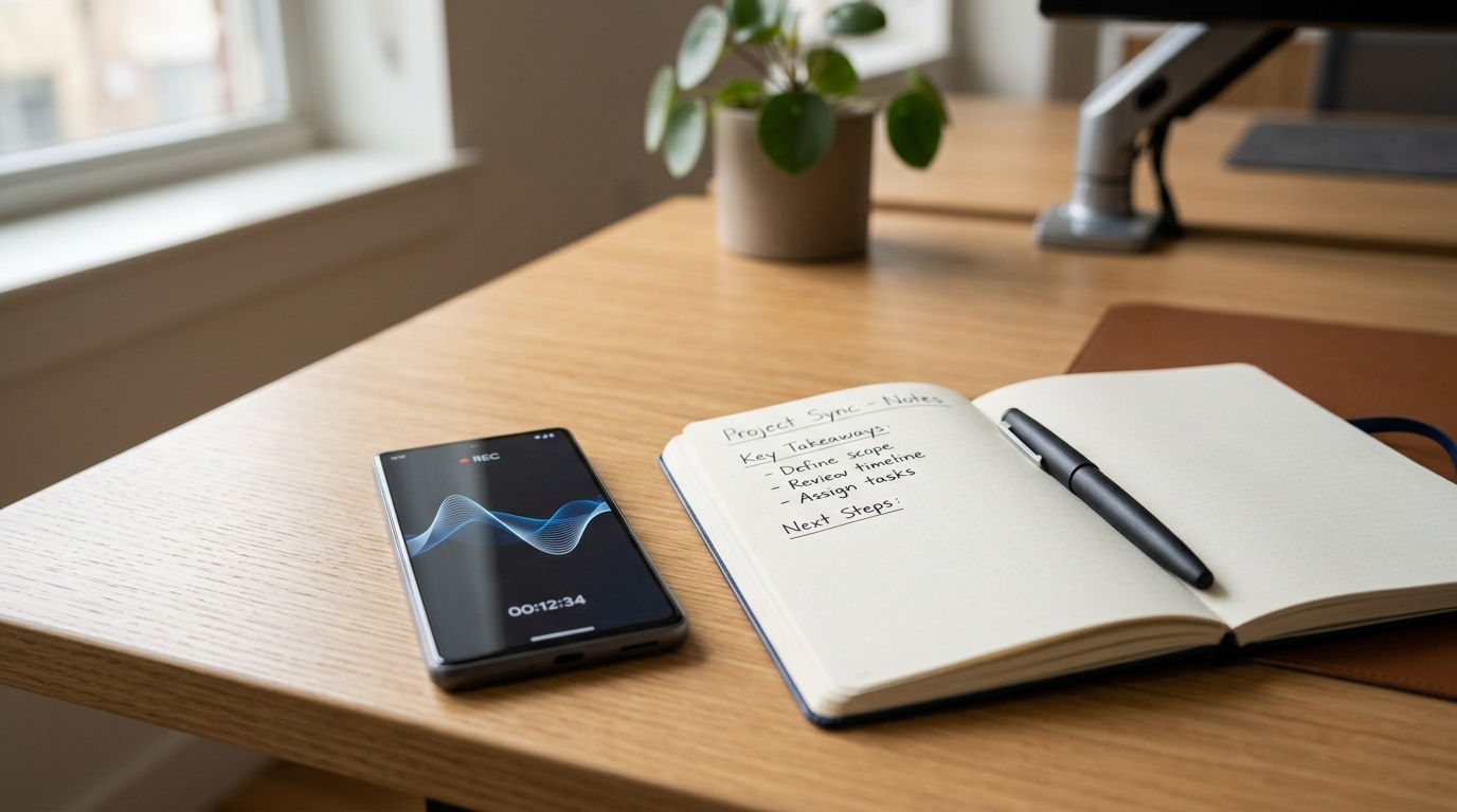 수동 메모 vs AI 음성 캡처: 모바일 생산성 워크플로우 비교