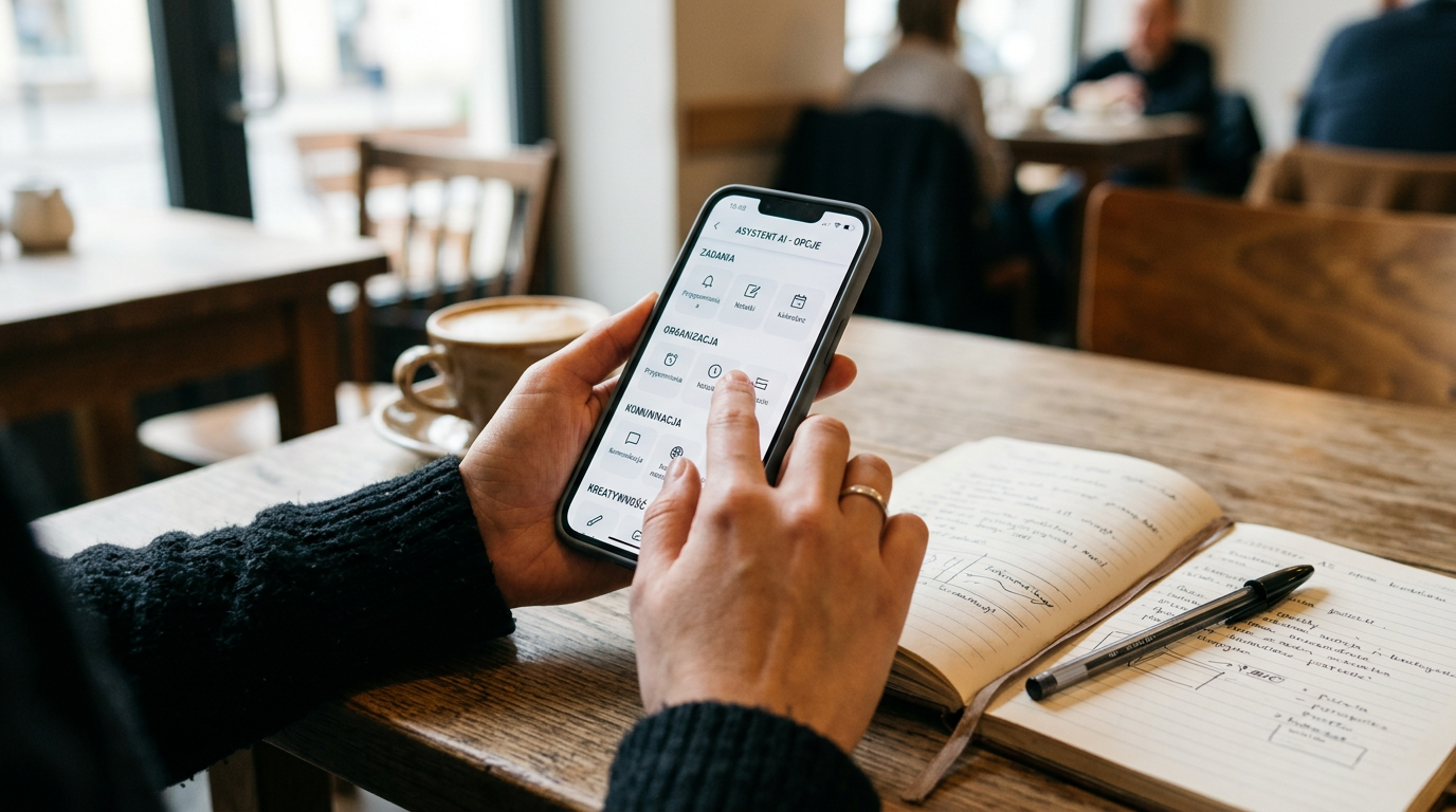 Realistyczne zbliżenie osoby porównującej kategoryzowane opcje asystenta na smar...