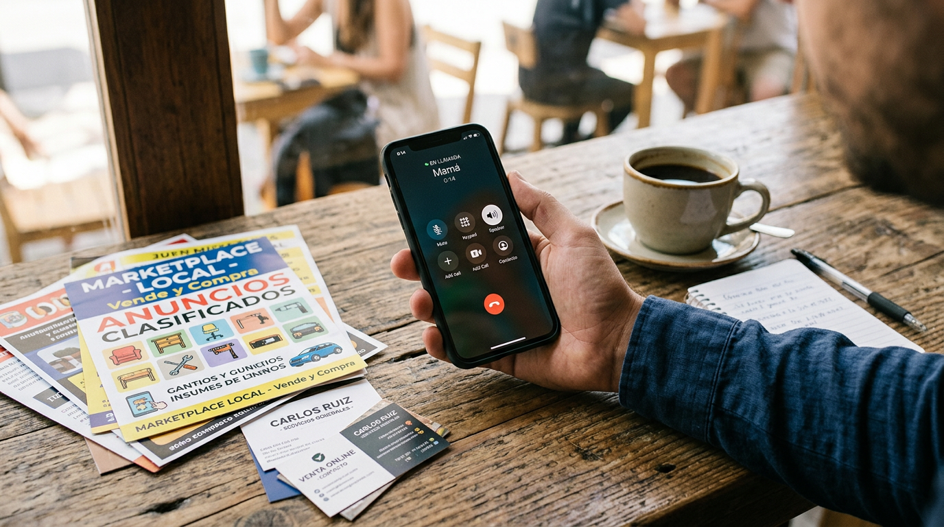 Primer plano realista de una mano sosteniendo un smartphone con una interfaz de ...