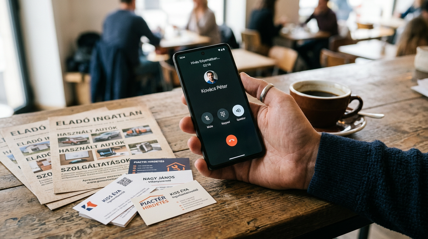 Valósághű közeli jelenet egy kézről, amely látható hívásfelülettel tart egy okos...