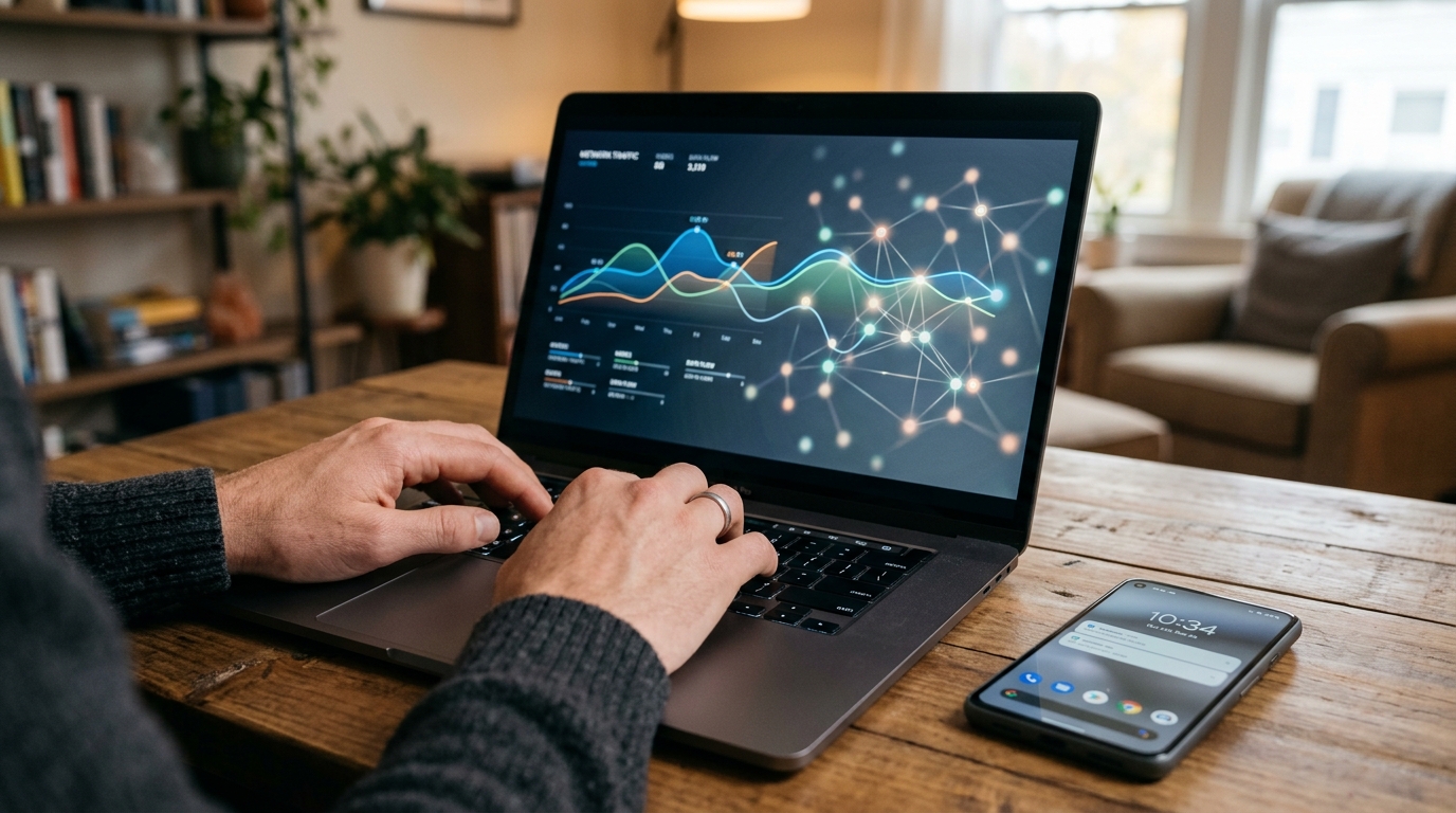 En närbild på en persons händer som skriver på ett modernt laptoptangentbord.