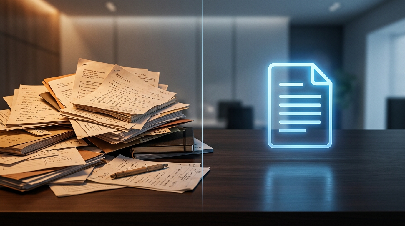 A side-by-side conceptual image or clean minimalist workspace setup.