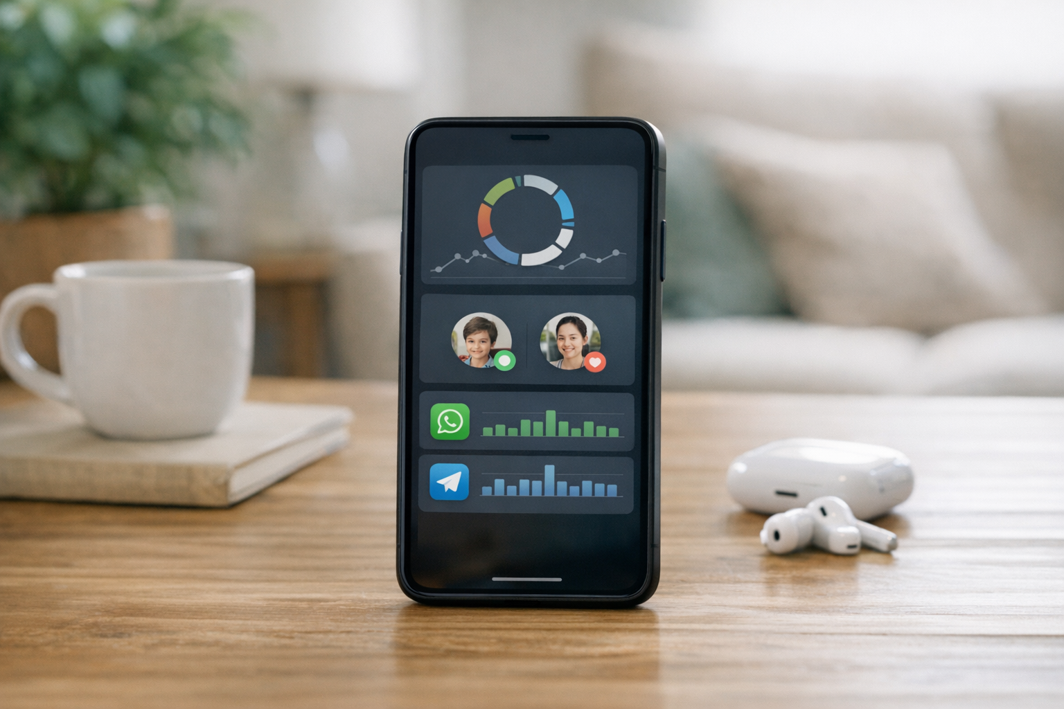 ما الذي يساعدك تطبيق Mona - Family Tracker App على رؤيته في واتساب وتيليجرام
