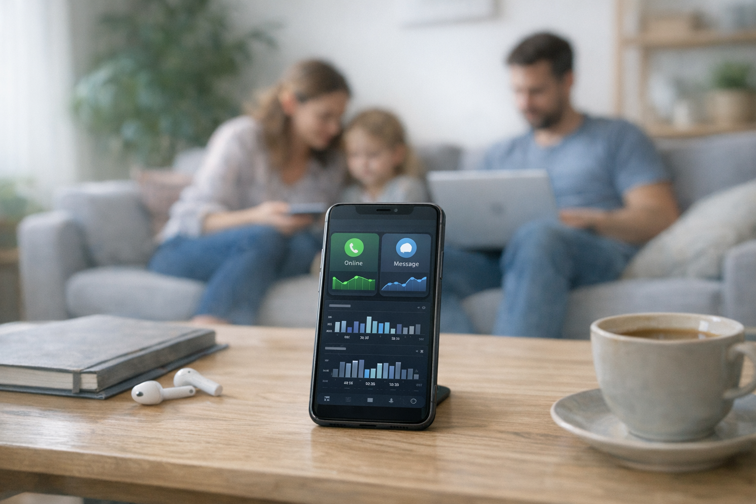 Wat Mona - Family Tracker App je laat zien op WhatsApp en Telegram