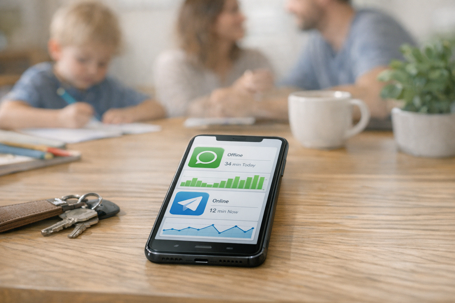 Hvad Mona - Family Tracker App hjælper dig med at se på WhatsApp og Telegram