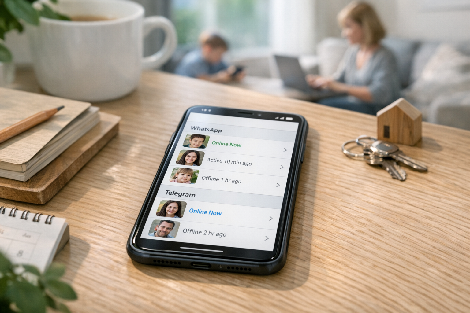 Co aplikacja Mona - Family Tracker App pomaga zobaczyć na WhatsAppie i Telegramie