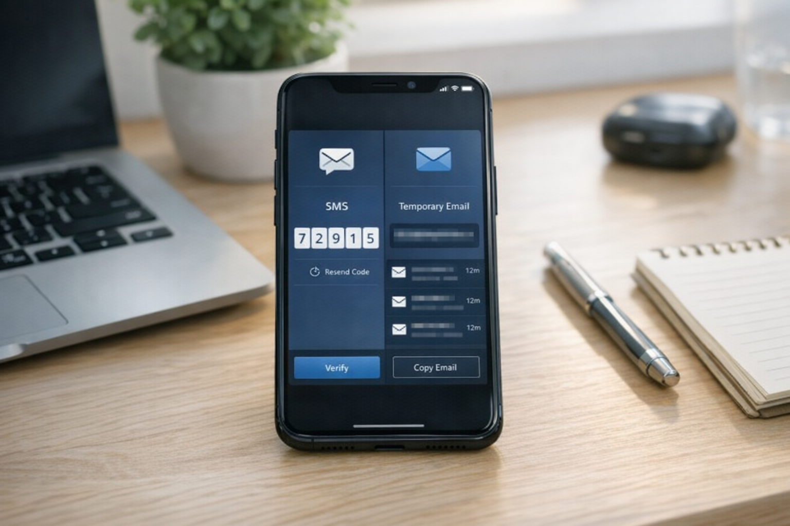 TextNow, Text Free, Google Voice או Temp Mail? היכרות מעשית עם Receive SMS&Temp Mail: CodeApp