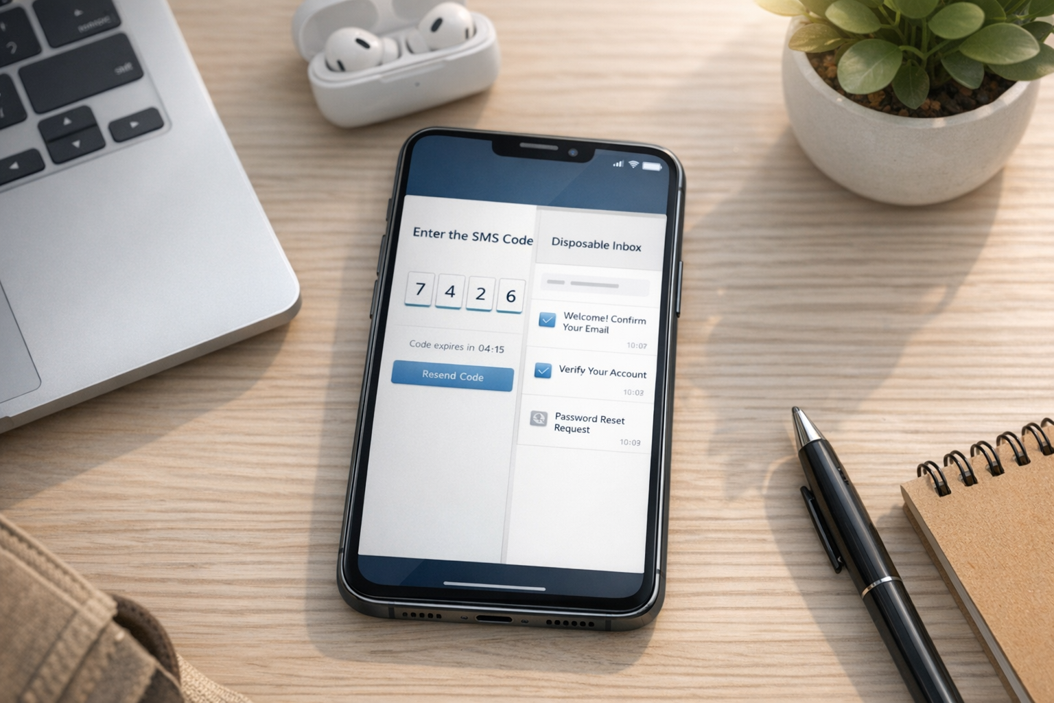 ¿TextNow, Text Free, Google Voice o Temp Mail? Introducción práctica a Receive SMS&Temp Mail: CodeApp